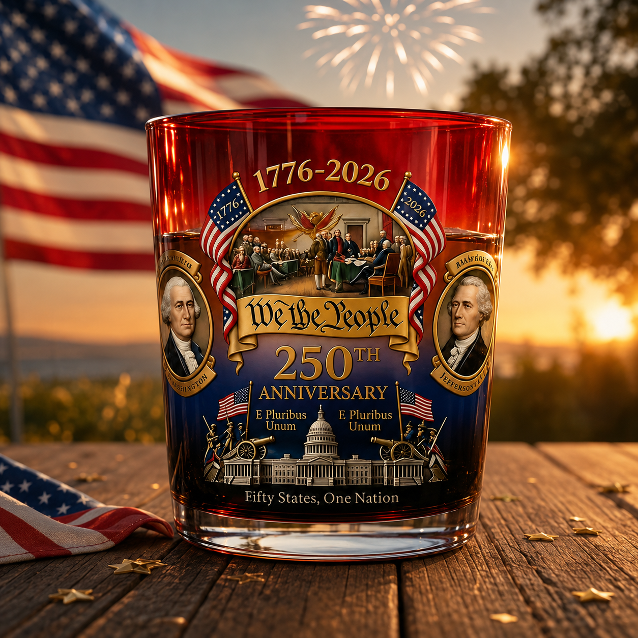 🔥LIMITED EDITION — WE THE PEOPLE 250™ WHISKEY GLASS