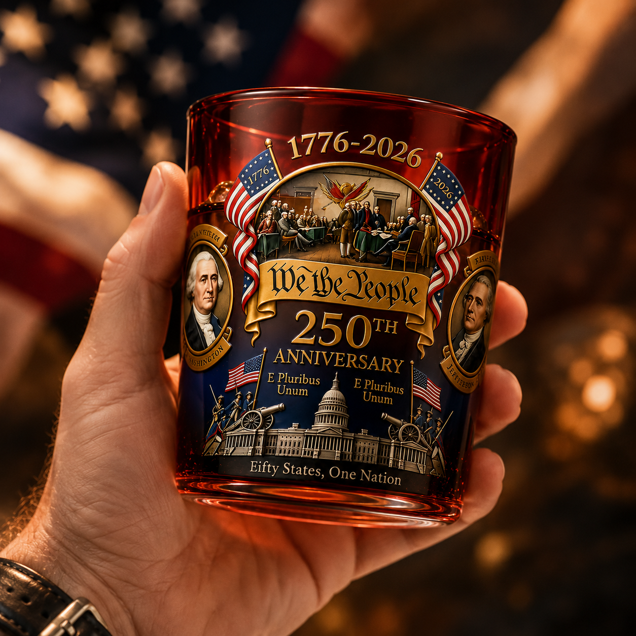 🔥LIMITED EDITION — WE THE PEOPLE 250™ WHISKEY GLASS