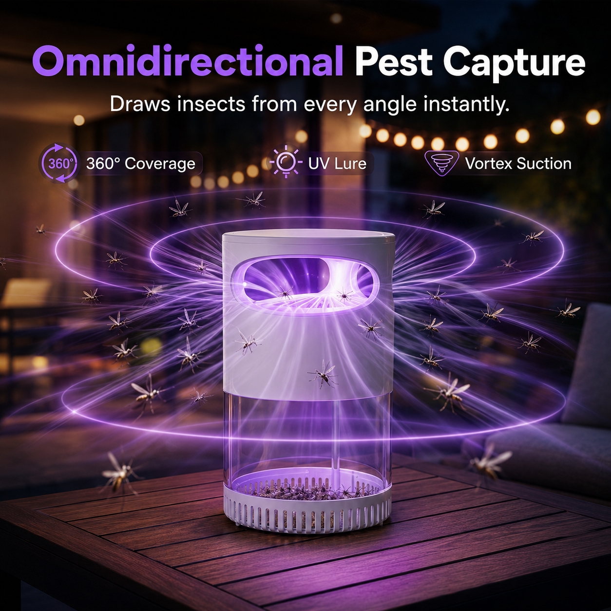 🔥 𝑺V𝑶ZK®Quiet UV Mosquito Trap – Chemical-Free & Safe for Kids & Pets🦟
